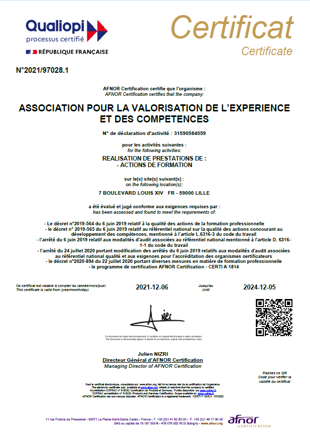 Certification Qualiopi