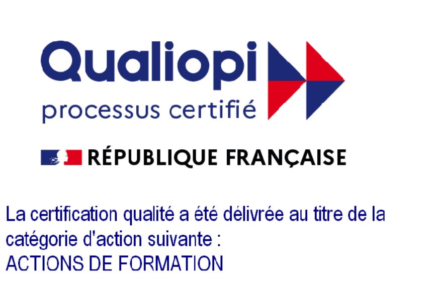 Depuis le mois de décembre 2021, notre Association a obtenu la certification Qualiopi au titre de la catégorie "actions de formation". 